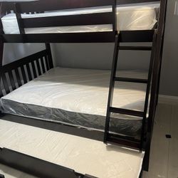 Twin over full bunk beds frame and free delivery in box with the mattress and