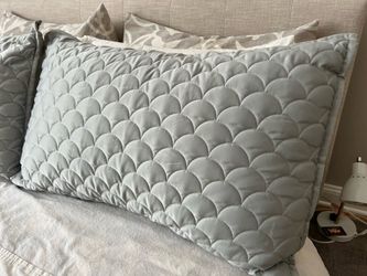 Barbara Barry Crescent Moon Queen Sham in Lagoon. Set of 2 (sham only, no pillow).
