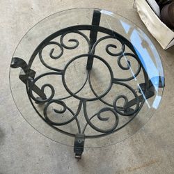 Rod Iron Table W/glass Top 