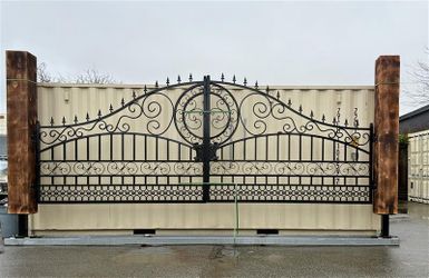 20FT Farm Gate – 7FT Tall Double Swing Iron Driveway Gate