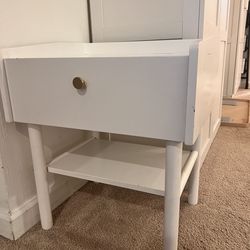 White mid century nightstand