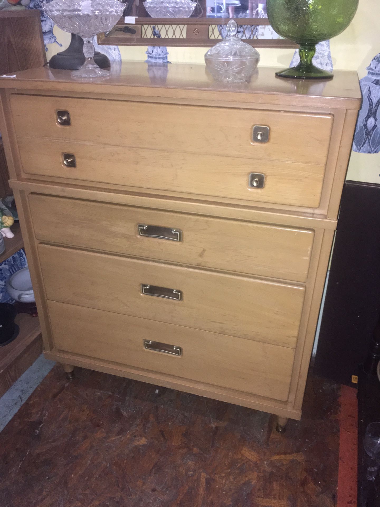 Vintage mid century modern dresser drawer slide well great $195