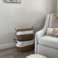 Brand New In Box With Tags Nesting Baskets With Liners 