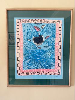 Vintage “Eclipse Total del Sol 1991” Framed Signed Poster