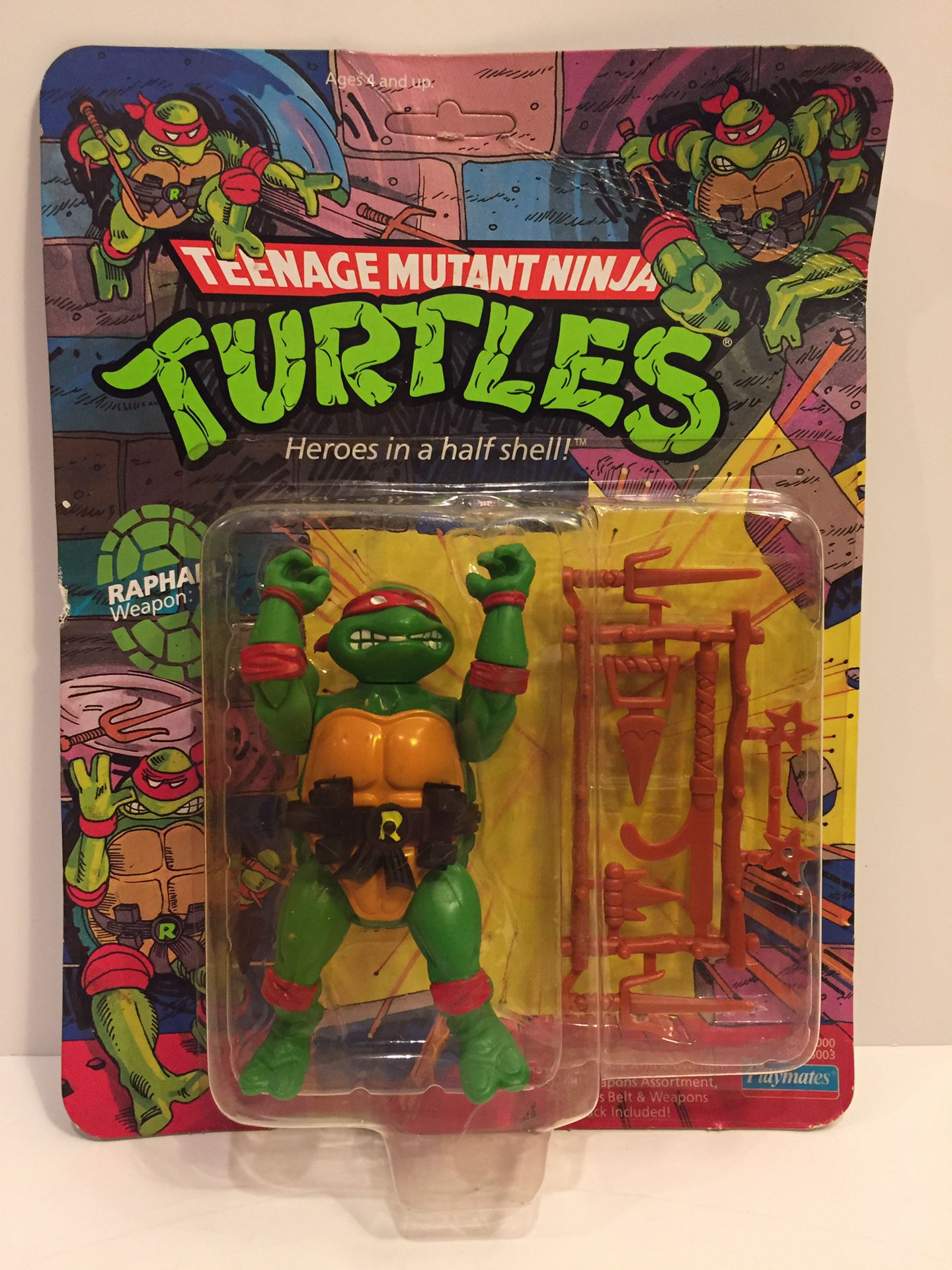 1988 Raphael - MOC 10 Back - TMNT Teenage Mutant Ninja Turtles - Vintage Action Figure Toy Playmates