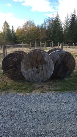 Empty Large Wood Spools
