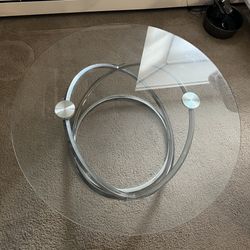 Coffee Table With Glass Top And Metal Legs