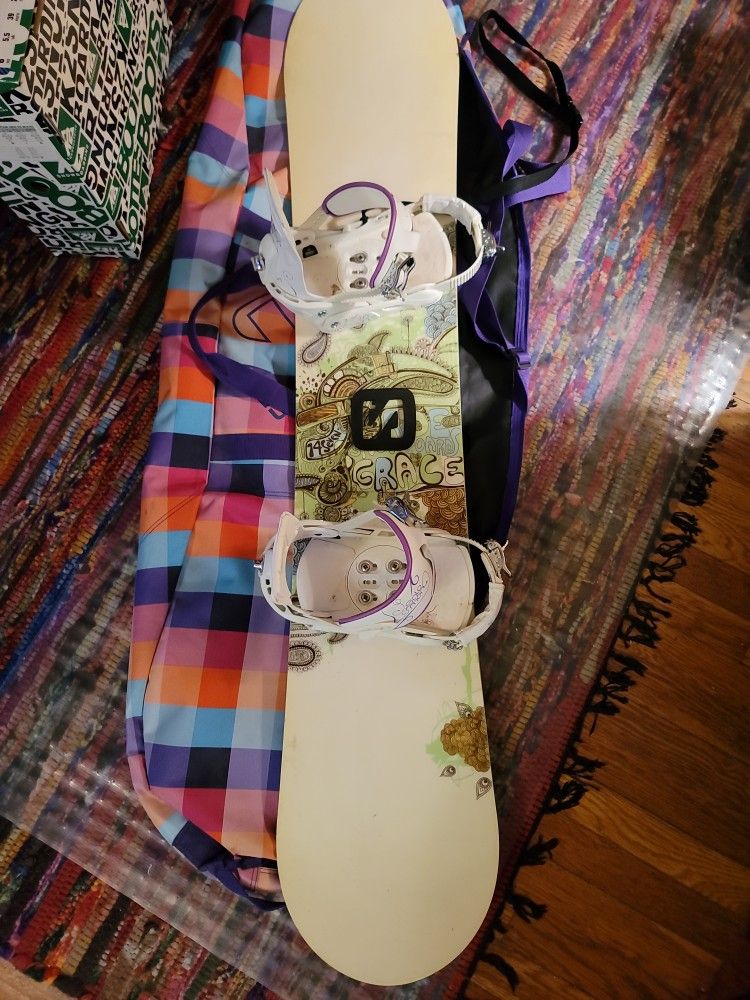 Youth,girls,snowboard,boots,bindings And Nice Bag.