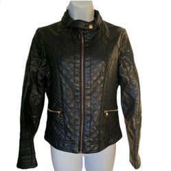 BB Winter Black Faux leather  zipper  jacket Size S