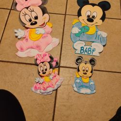 Adornos Para Baby Shower O Gender Reveal  De  Minnie Y Mickey Mouse Babies 