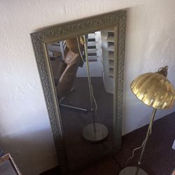 Antique Gold Finish Hardwood Framed Mirror