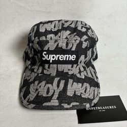 Supreme jacquard NY denim hat black