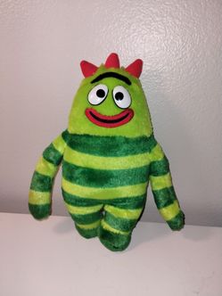 VTG Yo Gabba Gabba 2008 Brobee GAB N SING Green Plush 12" WORKS Talks Sings