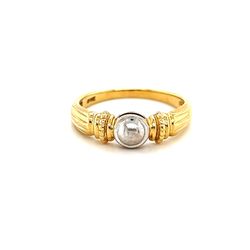 14k Two-Tone Gold Circle Ring