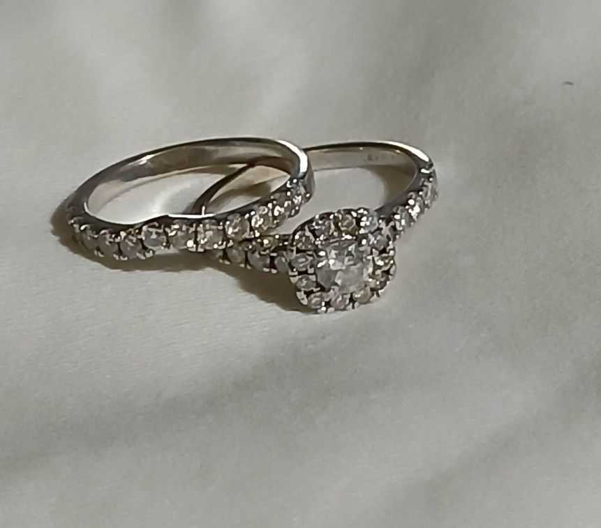 Diamond And White Gold Wedding Set