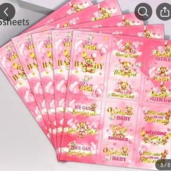 
30 Stickers 5 sheets of candy Wrappers stickers (Pink) only
