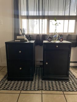 Black Set of Nightstands