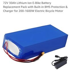 	 72V 30Ah Lithium Ion E-Bike...with Charger