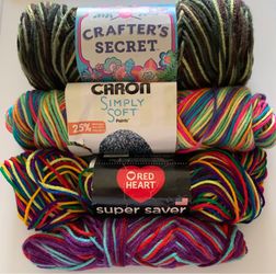 4 Yarn Lot Variety Crochet Knit