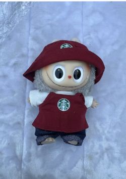 La Bubu outfits Plush Doll Replacing Overalls Clothes Set No Toys color Red