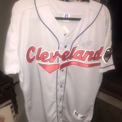  Cleveland Indians Baseball Jersey/signed