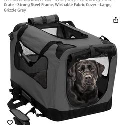 2PET Foldable Dog Crate - Soft, Easy to Fold & Carry Dog Crate for Indoor & Outdoor Use - Comfy Dog Home & Dog Travel Crate - Strong Steel Frame, Wash
