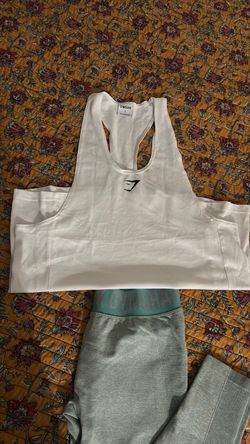 Gymshark White Racerback  Tank Top and Legging