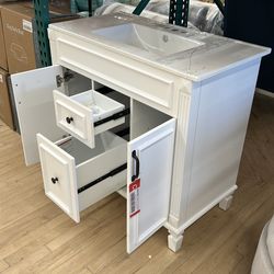 Bathroom Vanity with Sink, Freestanding Single Bathroom Sink Vanity Cabinet Set