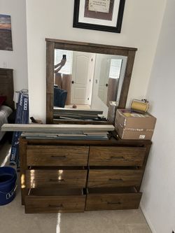 Six-Drawer Dresser & Mirror