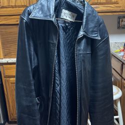 Mens Large Black Leather Jacket