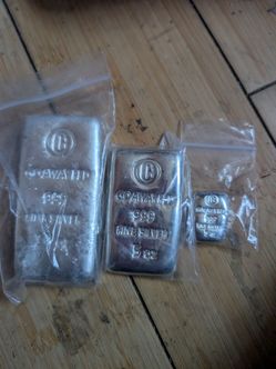 Silver bars 10 or 5 and 1 oz.