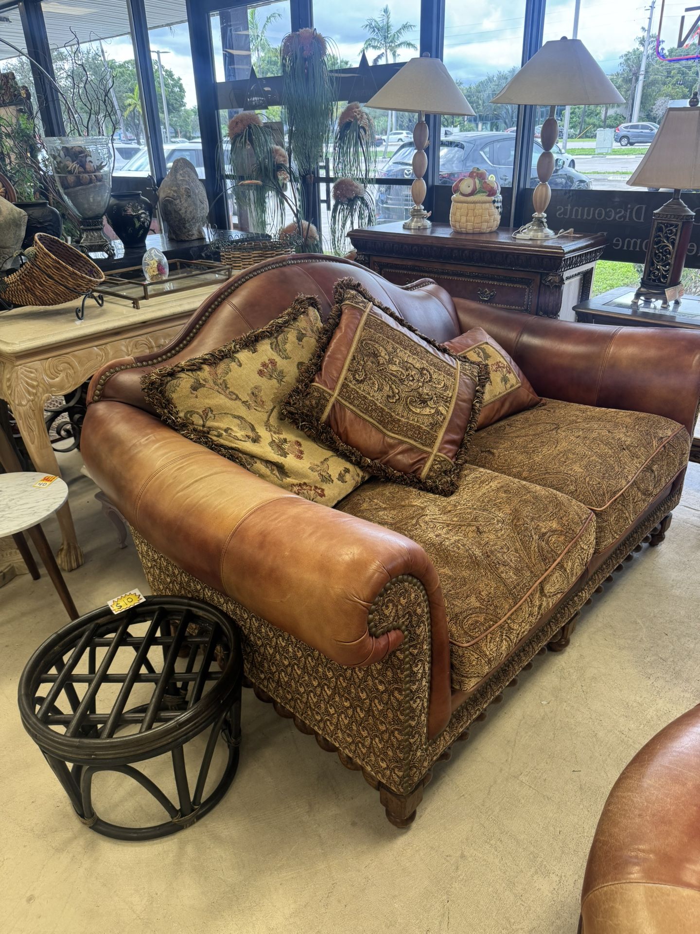 Signature Furniture Leather Sofa— 71” x 42” - Originally $3450