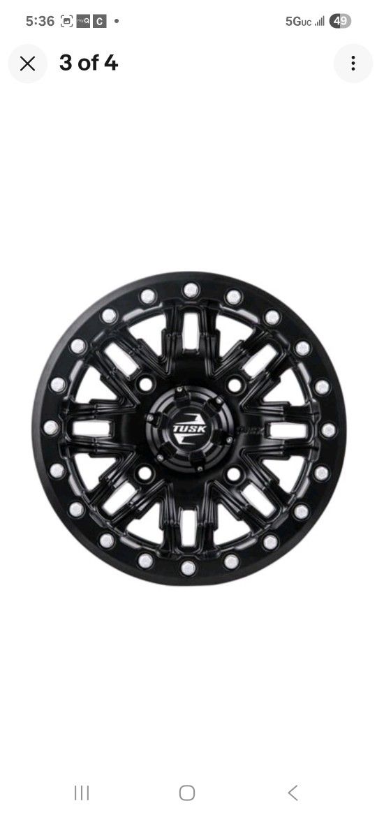 2 PC. 4/156 Tusk Nebo Beadlock Wheel 14x7 4.0 + 3.0 Matte Black