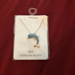 925 sterling silver turquoise fish necklace