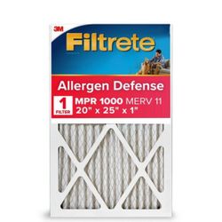 Filtrete 20x25x1 Allergen Defense Air Filter 1000 MPR: MERV 11 Electrostatic Furnace Filter