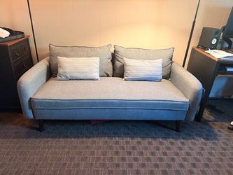 Modern Gray 2-Seater Sofa, 70” Wide