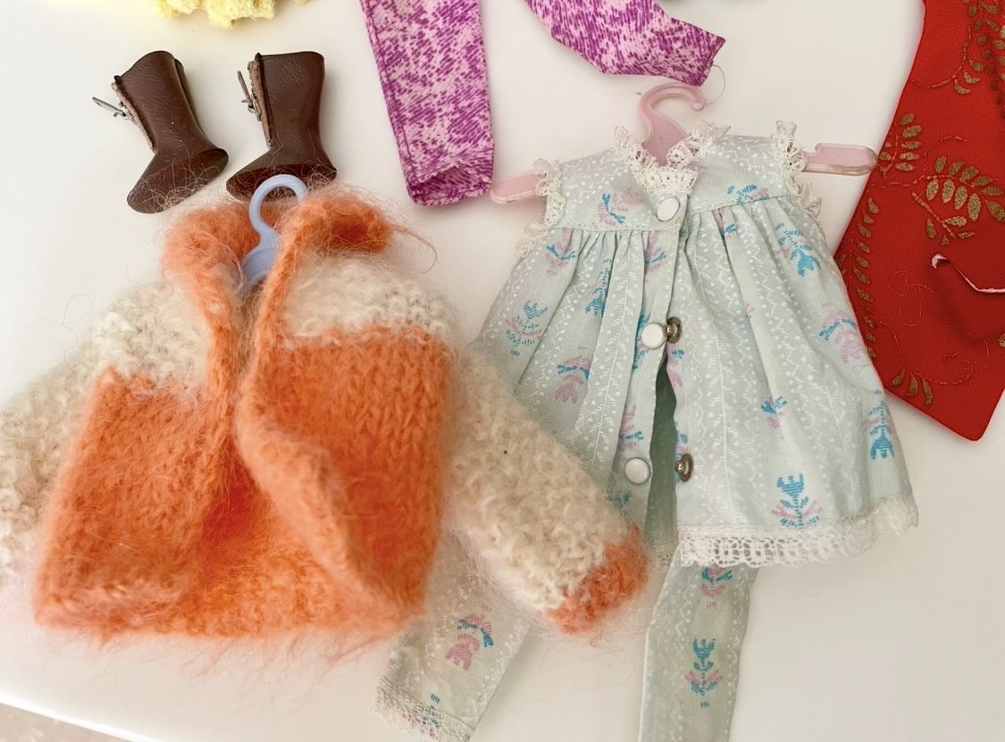 Vintage Barbies And Case With Clothes