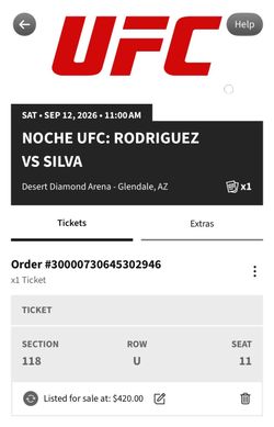 UFC Noche Ticket
