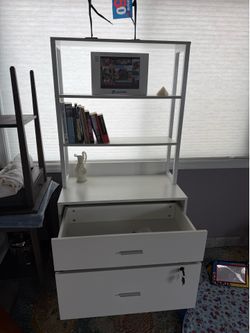 IKEA Locking Storage Cabinet with Hutch – $125