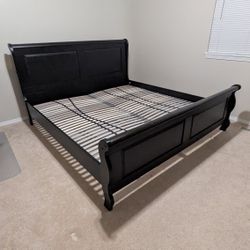 Black King Size Wooden Bed Frame