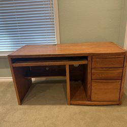 FREE solid wood desk w/ filing cabinet