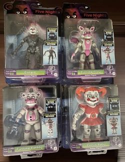 Jazwares FNAF Ennard, Baby, Funtime Foxy Funtime Freddy Complete Set x4 New 2026