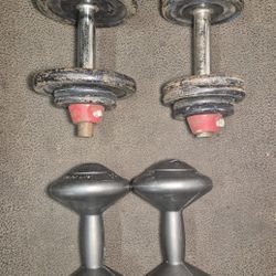 ADJUSTABLE DUMBBELLS, CURLING WEIGHTS