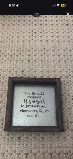 Psalm 91:11 Framed Wood Sign from hobby lobby