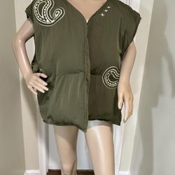 Eptm Men's Green and Khaki Gilet