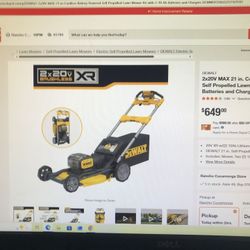 Dewalt 2x20V Max 21 in. Cordless Battery Powered Self Propelled Lawn Mower Kit With (2) 10 Ah Batteries And Charger 