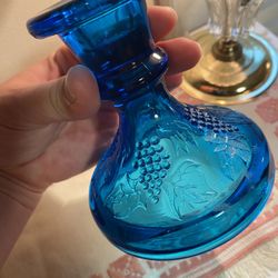 Vintage Blue Candlestick Holder 