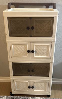 Rolling Storage Cabinet with Magnetic Doors