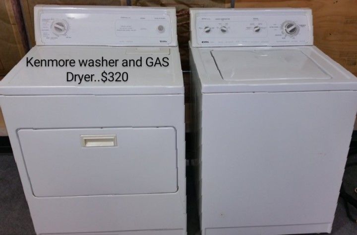 Kenmore washer and GAS Dryer