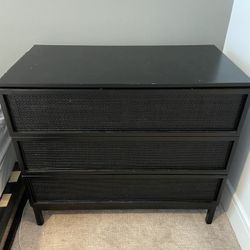 Black 3-Drawer Dresser Set (33W18D30H)